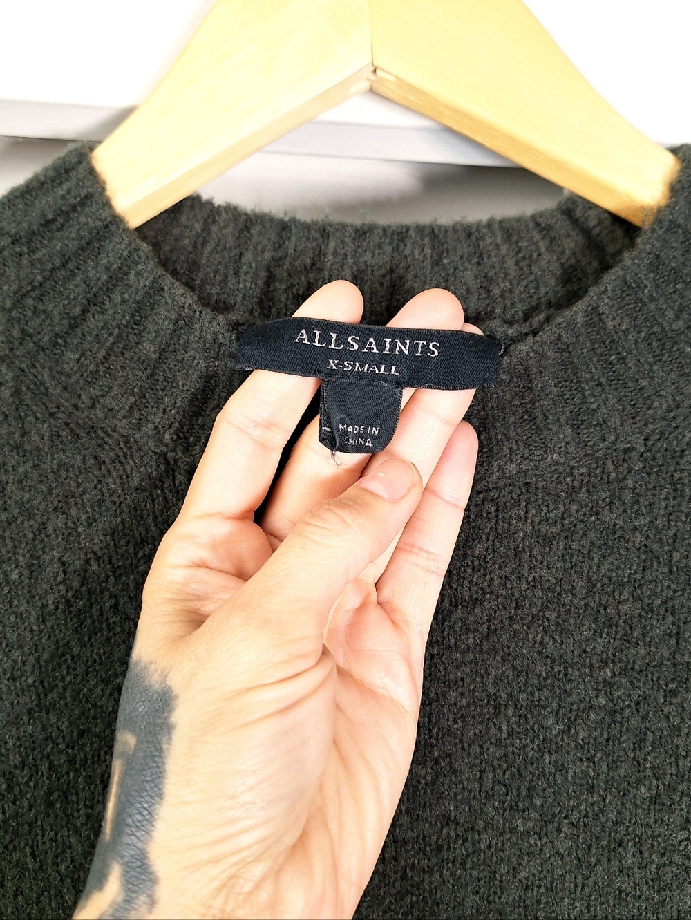 All Saints Tiana Tamora Crop Sweater Only Womens Size XS Wool Blend Fairy Grunge - Picture 5 of 6